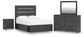 Delmorta Full Panel Storage Bed, Dresser, Mirror and Nightstand