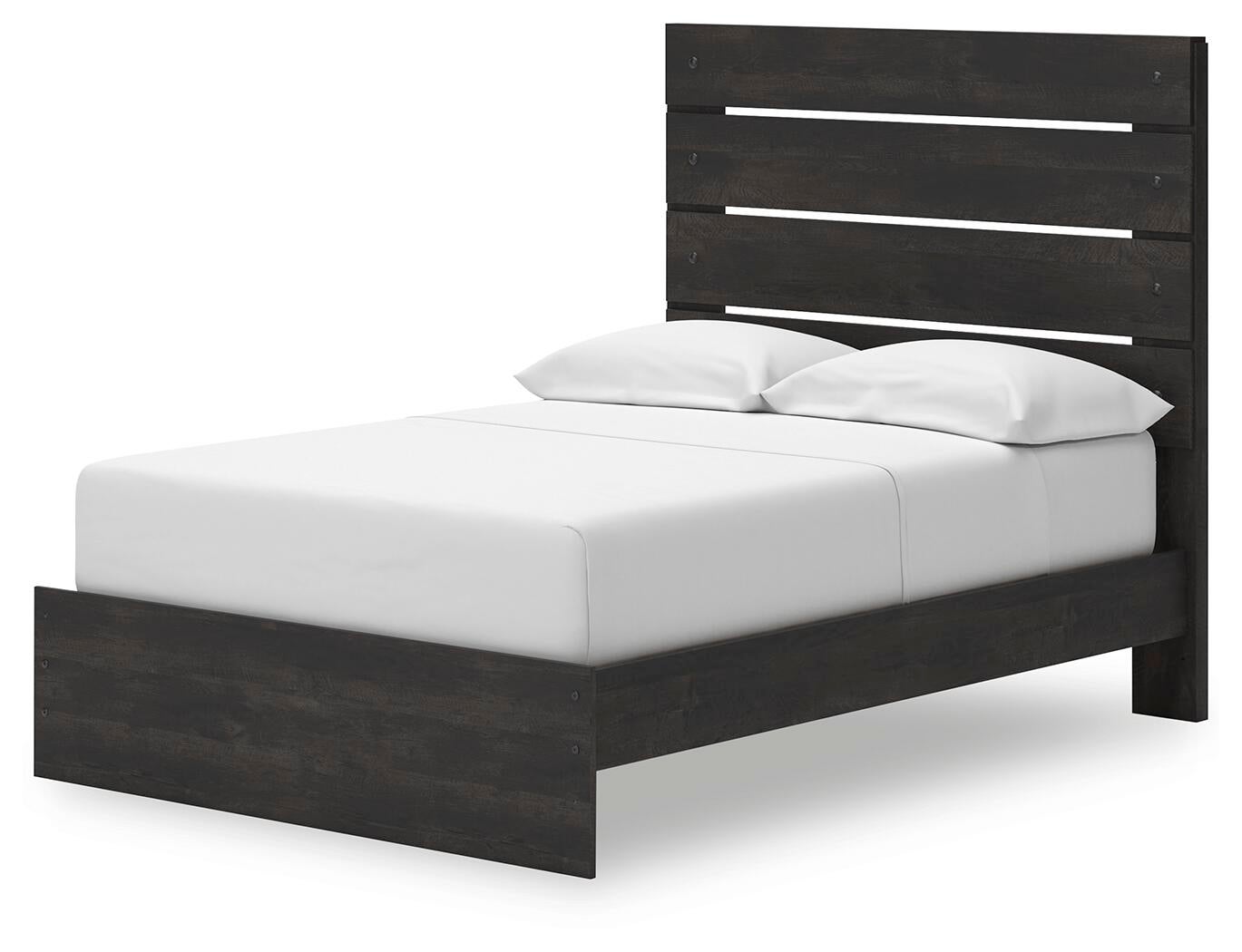 Delmorta Full Panel Storage Bed, Dresser, Mirror and Nightstand