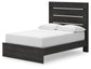 Delmorta Full Panel Storage Bed, Dresser, Mirror and Nightstand