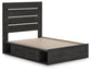 Delmorta Full Panel Storage Bed, Dresser, Mirror and Nightstand