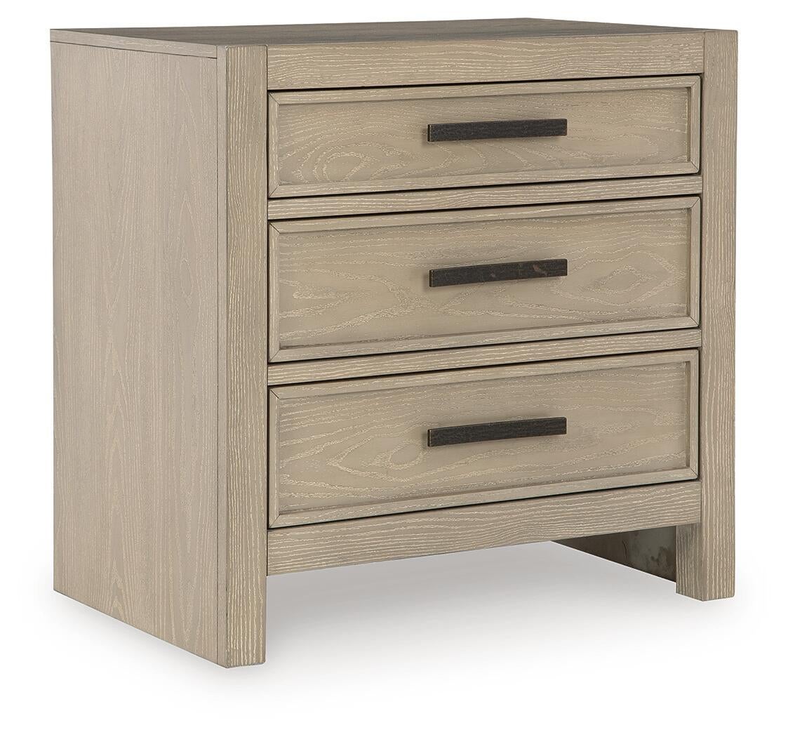 Calmoro Queen Bookcase Bed with Mirrored Dresser and Nightstand
