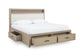 Calmoro Queen Bookcase Bed with Mirrored Dresser