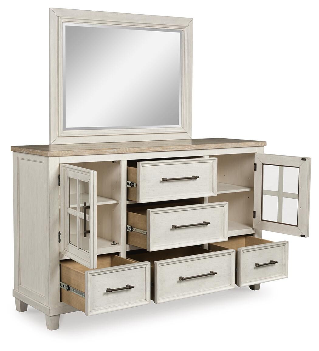 Shaybrock Queen Panel Bed, Dresser and Mirror