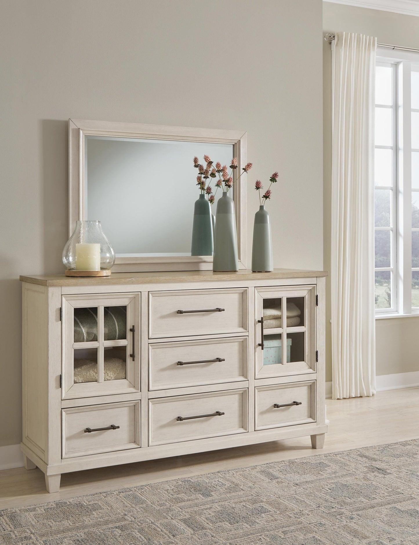Shaybrock Queen Panel Bed, Dresser and Mirror