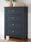 Landocken Twin Panel Headboard, Dresser, Mirror, Chest and Nightstand
