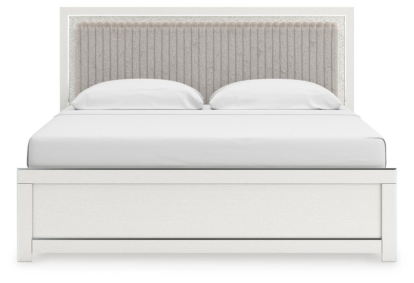 Birmonton King Upholstered Panel Bed, Dresser, Mirror, Chest and Nightstand