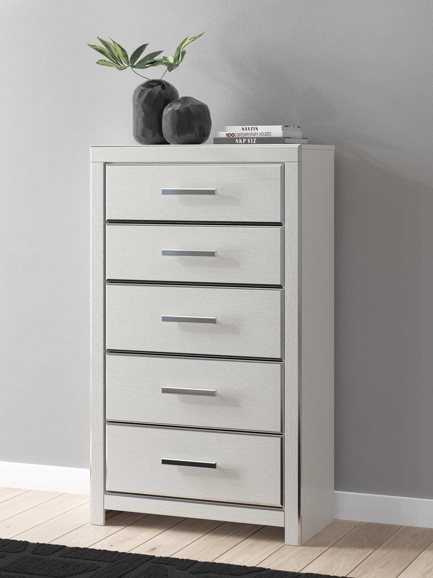 Birmonton King Upholstered Panel Bed, Dresser, Mirror, Chest and Nightstand