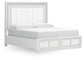 Chalanna King Upholstered Storage Bed, Dresser, Mirror and Nightstand