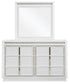 Chalanna King Upholstered Storage Bed, Dresser, Mirror and Nightstand