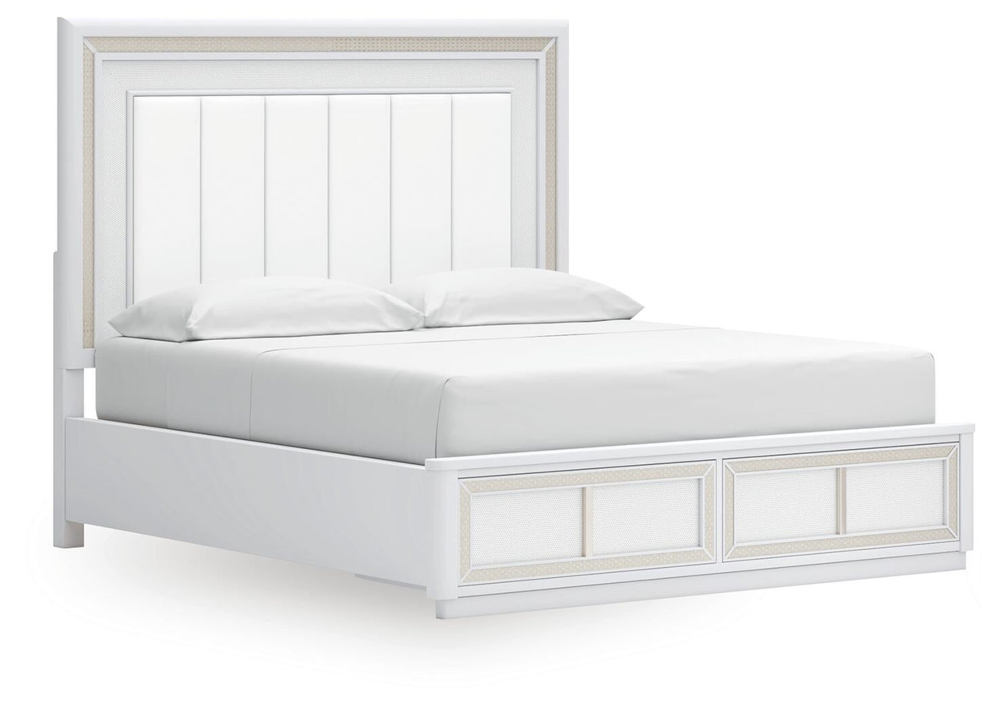 Chalanna King Upholstered Storage Bed, Dresser and Mirror