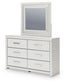 Birmonton King Upholstered Panel Platform Bed, Dresser, Mirror, Chest and Nightstand