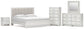 Birmonton King Upholstered Panel Platform Bed, Dresser, Mirror, Chest and Nightstand