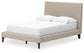 Cielden Full Upholstered Bed with Roll Slats, Dresser and Mirror
