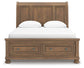 Vandenmore Queen Storage Sleigh Bed with Mirrored Dresser and Nightstand