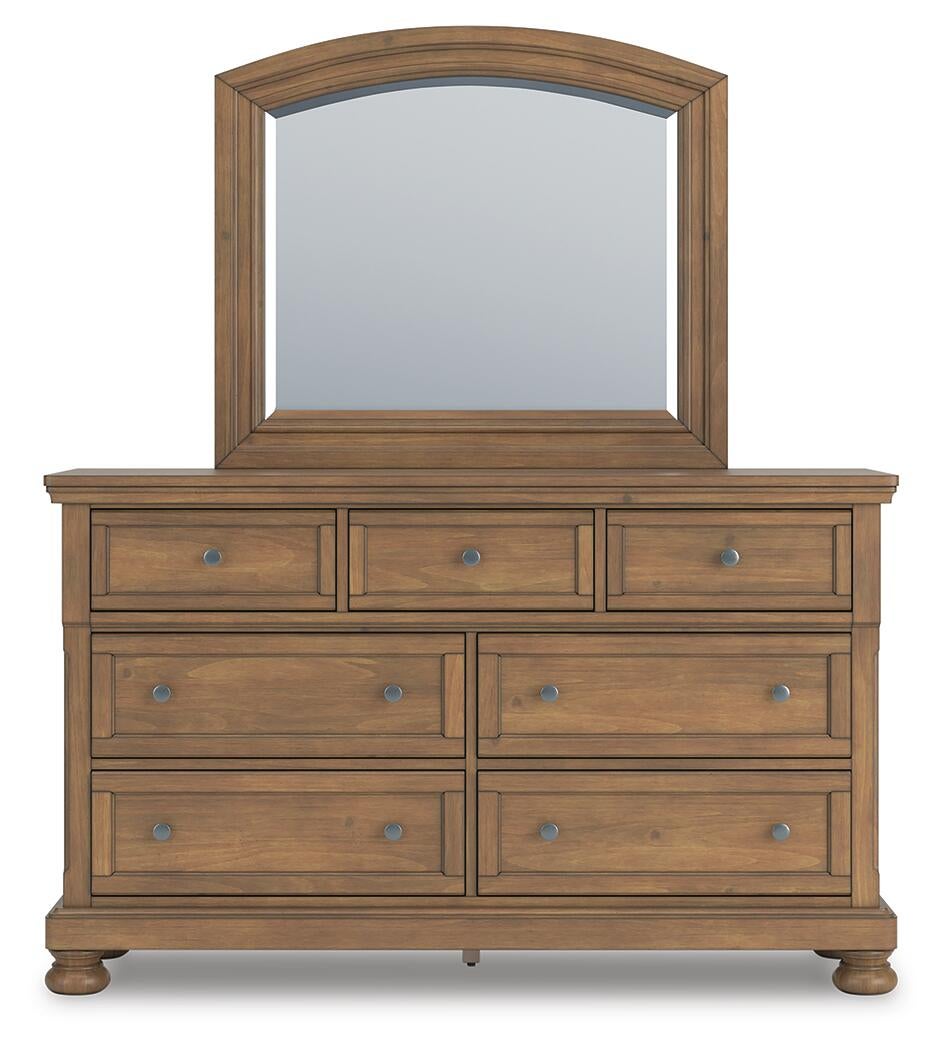 Vandenmore Queen Panel Bed with Mirrored Dresser