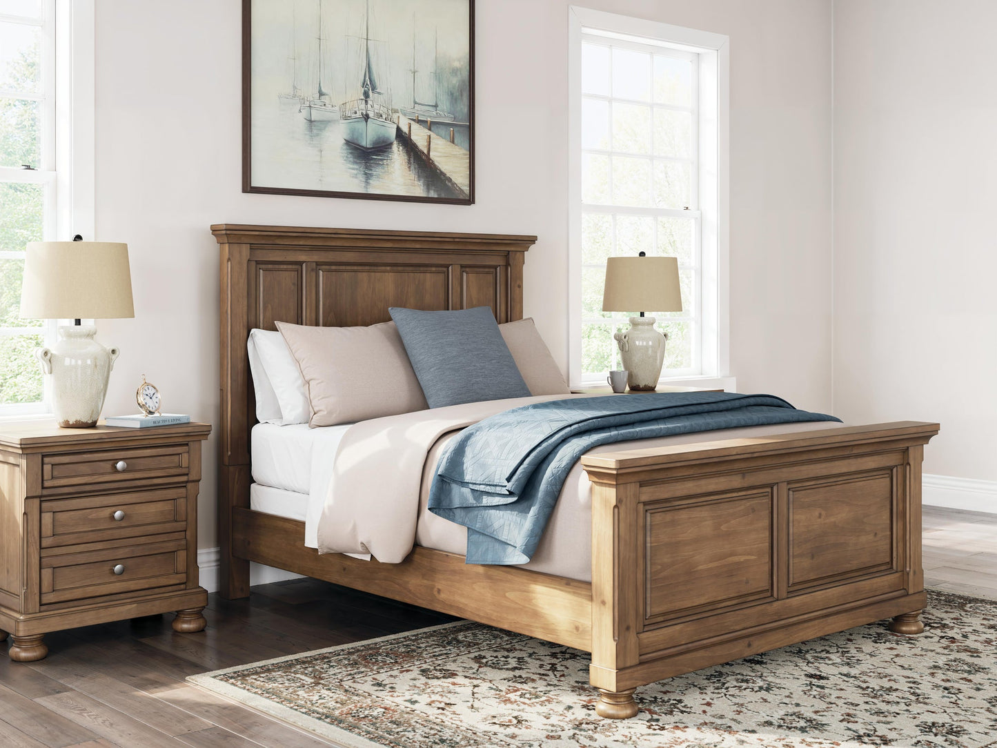 Vandenmore Queen Panel Bed with Mirrored Dresser