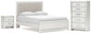 Birmonton Queen Upholstered Panel Platform Bed, Dresser, Mirror and Nightstand