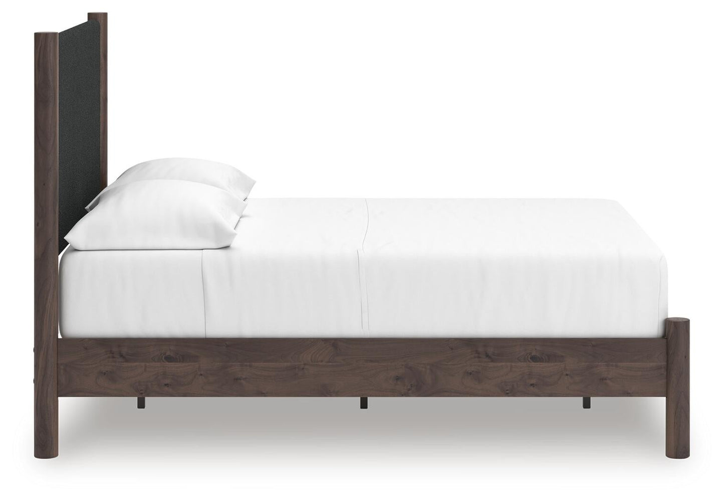 Cadmori Full Upholstered Panel Platform Bed, Dresser and Mirror