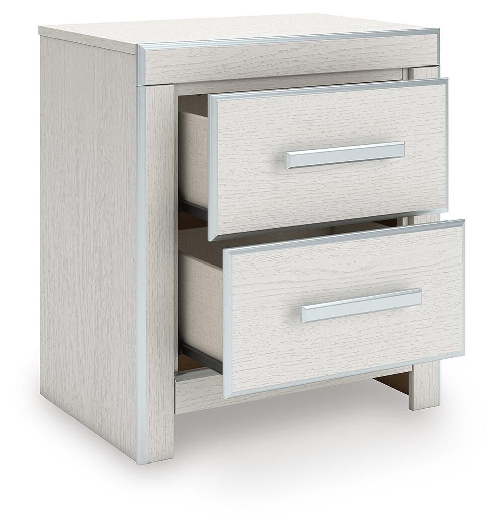 Birmonton King Upholstered Panel Platform Storage Bed, Dresser, Mirror and Nightstand