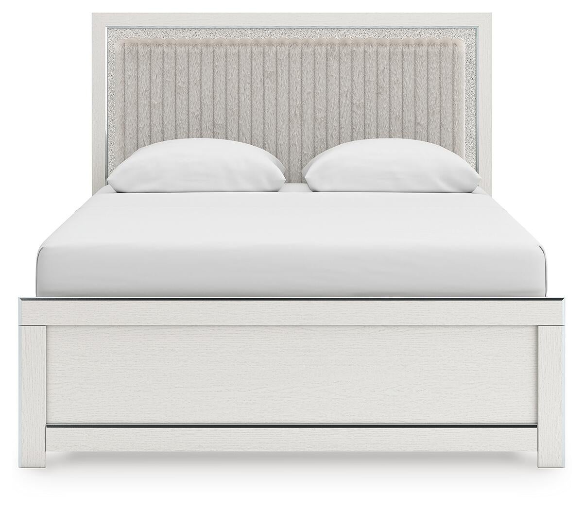 Birmonton Queen Upholstered Panel Bed, Dresser, Mirror and Nightstand