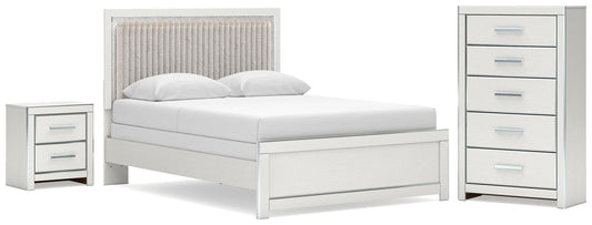 Birmonton Queen Upholstered Panel Bed, Dresser, Mirror and Nightstand