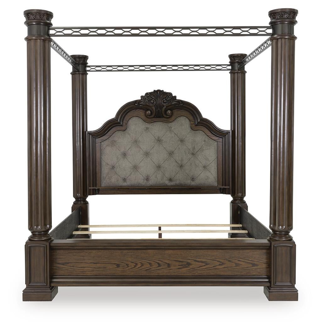 Maylee California King Canopy Bed, Dresser and Mirror