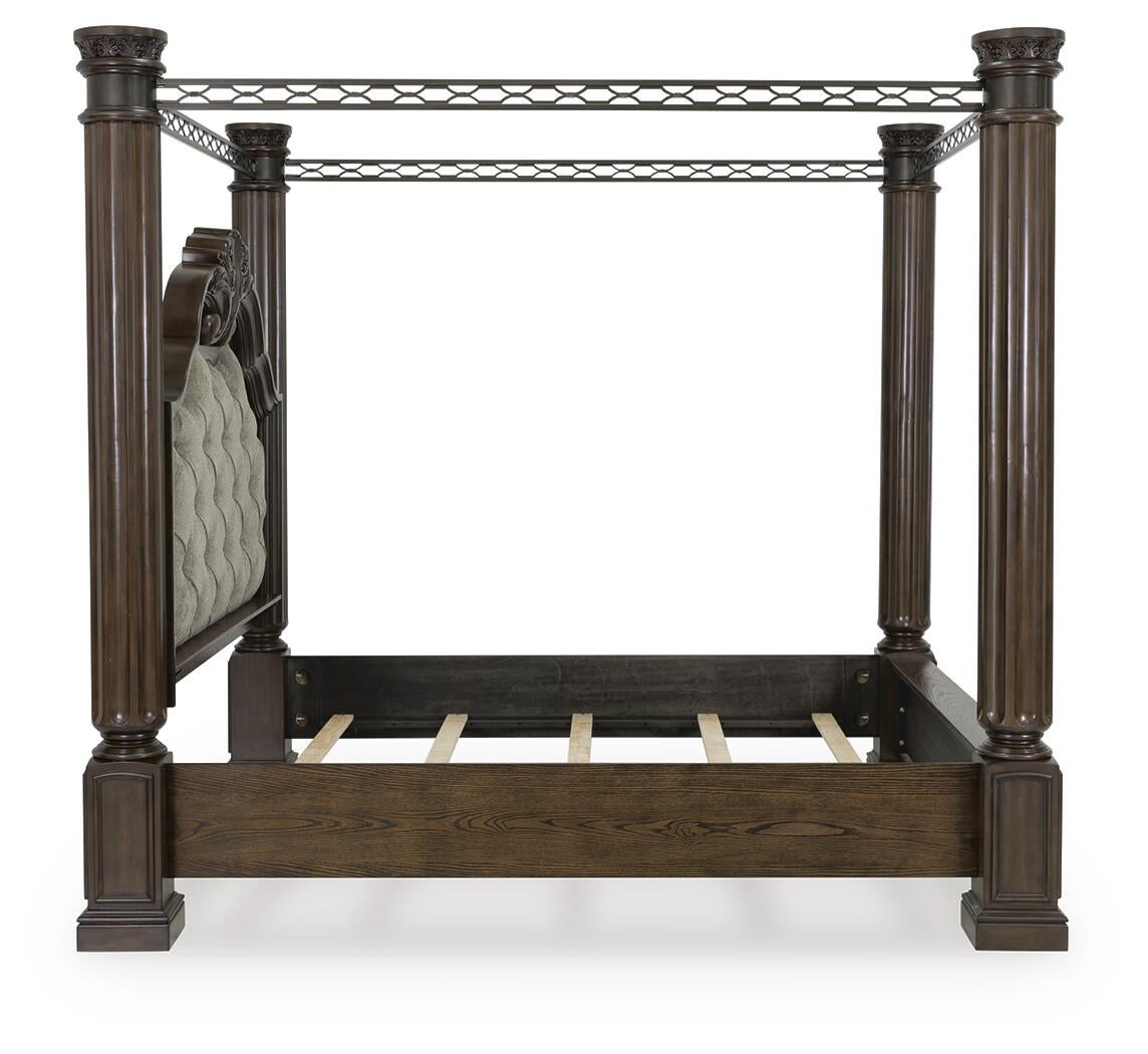 Maylee California King Canopy Bed, Dresser and Mirror