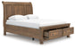 Vandenmore Queen Storage Sleigh Bed with Mirrored Dresser