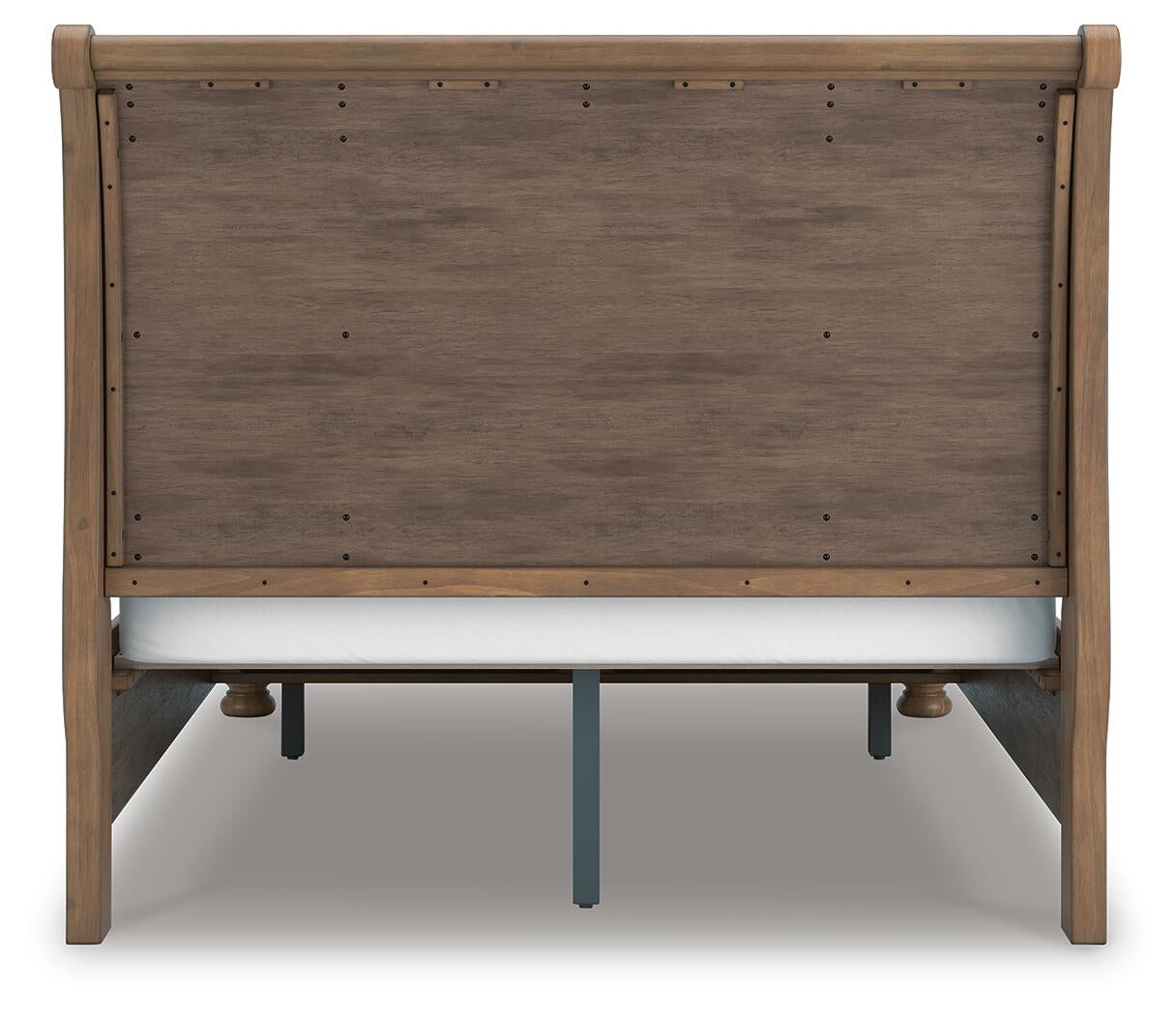 Vandenmore Queen Storage Sleigh Bed with Mirrored Dresser