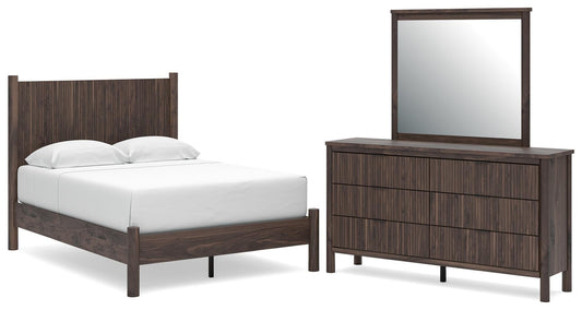 Cadmori Full Panel Platform Bed, Dresser and Mirror
