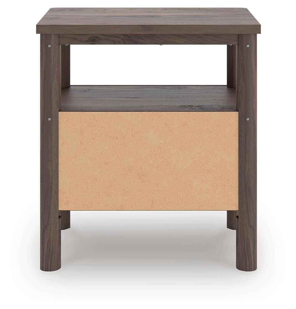 Cadmori King Upholstered Panel Platform Bed, Dresser, Mirror, Chest and Nightstand