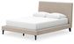 Cielden Queen Upholstered Bed with Roll Slats, Dresser, Mirror and Nightstand