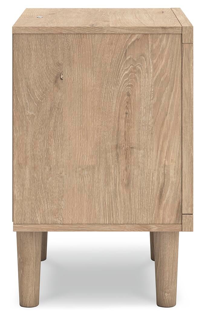 Cielden Queen Upholstered Bed with Roll Slats, Dresser, Mirror and Nightstand