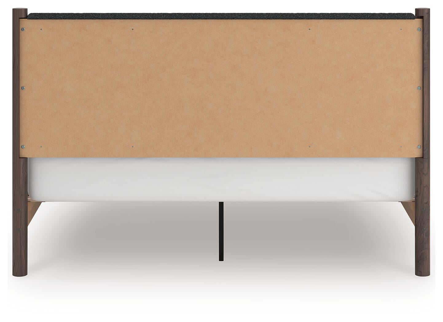Cadmori King Upholstered Panel Platform Bed, Dresser, Mirror and Nightstand