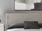 Birmonton California King Upholstered Bed, Dresser, Mirror and Nightstand