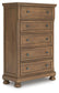 Vandenmore California King Panel Bed with Mirrored Dresser, Chest and Nightstand