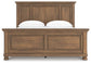 Vandenmore California King Panel Bed with Mirrored Dresser, Chest and Nightstand