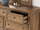 Vandenmore California King Panel Bed with Mirrored Dresser and Nightstand