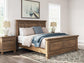 Vandenmore California King Panel Bed with Mirrored Dresser and Nightstand