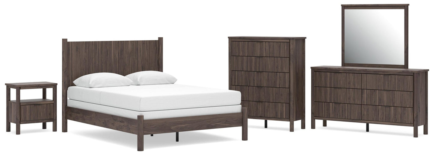 Cadmori Queen Panel Bed, Dresser, Mirror, Chest and Nightstand