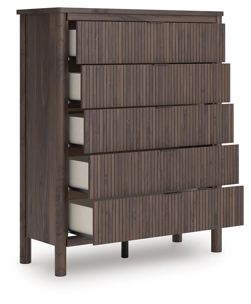 Cadmori Queen Panel Bed, Dresser, Mirror, Chest and Nightstand