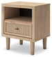 Cielden California King Upholstered Bed with Roll Slats, Dresser, Mirror and Nightstand
