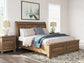 Vandenmore California King Storage Sleigh Bed with Mirrored Dresser