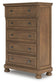 Vandenmore King Storage Sleigh Bed with Mirrored Dresser, Chest and Nightstand
