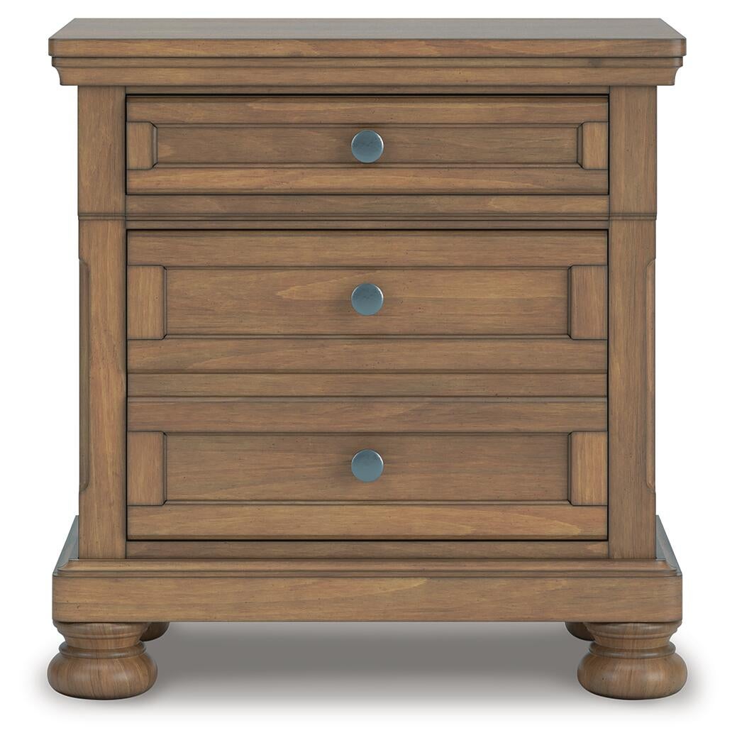 Vandenmore King Storage Sleigh Bed with Mirrored Dresser, Chest and Nightstand