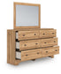 Galletyn King Panel Bed with Mirrored Dresser and Nightstand