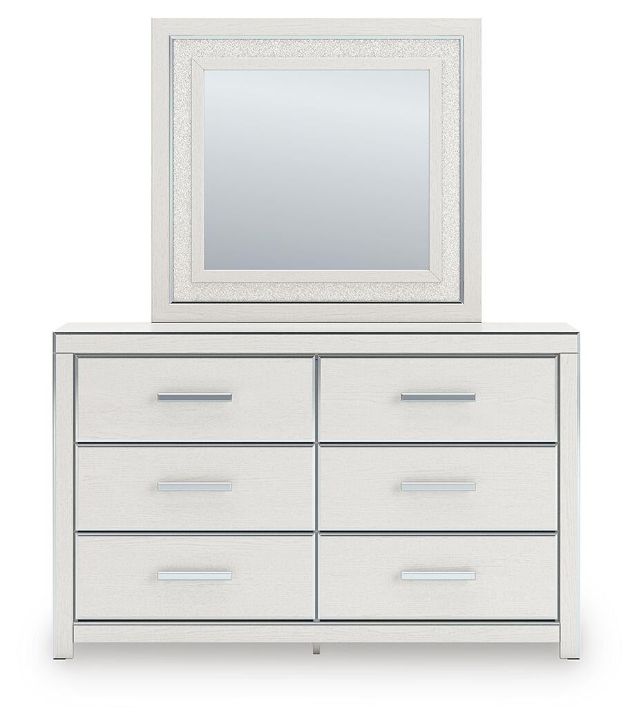 Birmonton Queen Upholstered Bed, Dresser and Mirror
