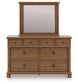Chadworth King Poster Bed with Mirrored Dresser