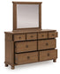 Chadworth King Poster Bed with Mirrored Dresser