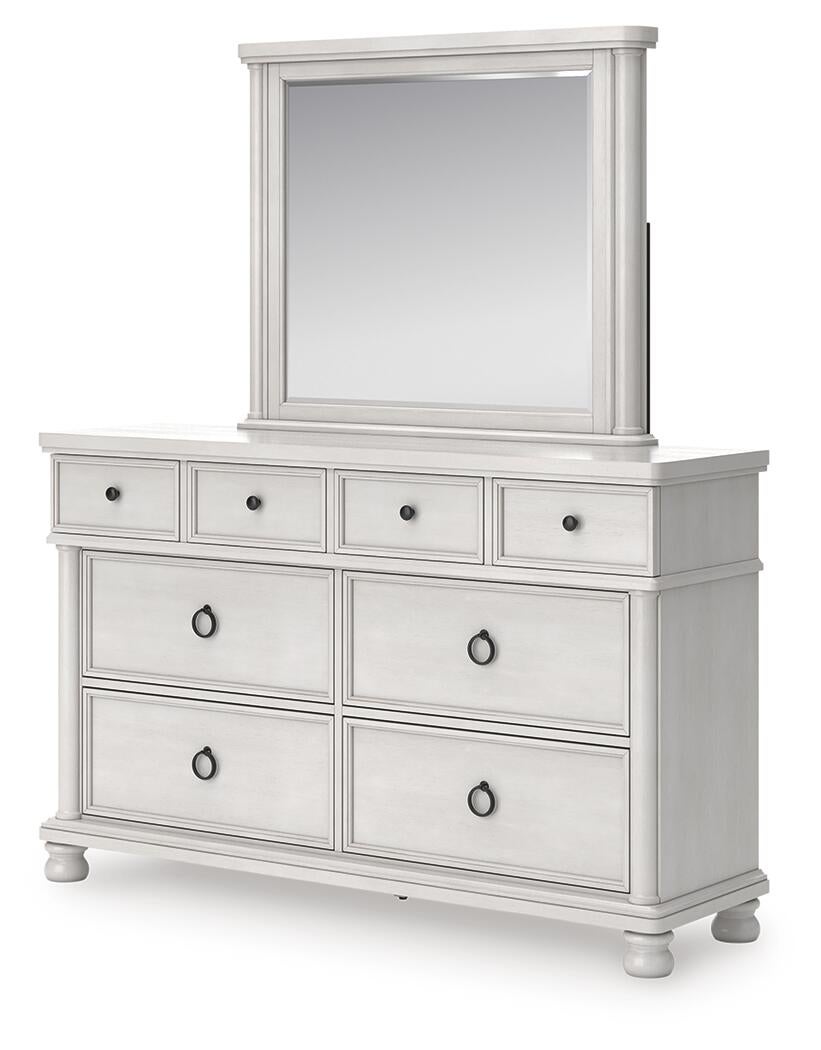 Chadworth California King Poster Bed, Dresser, Mirror and Nightstand
